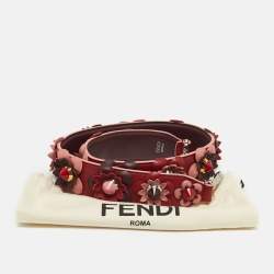 Pre Owned Fendi Flowerland Strap You Tricolor Leather Shoulder Bag Strap