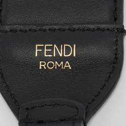 مملوكة مسبقًا حزام كتف حقيبة فندي زوكا جلد أسود/ذهبي وترتر