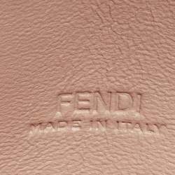 Pre Owned Fendi Baguette Nano Charm Pink FF Embossed Leather
