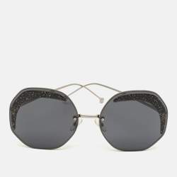 Pre Owned Fendi Black FF 0358/S Rimless Round Sunglasses