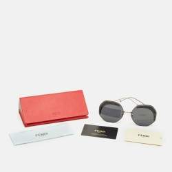 Pre Owned Fendi Black FF 0358/S Rimless Round Sunglasses
