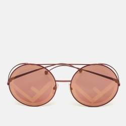 Pre Owned Fendi Red FF 0285/S Round Sunglasses