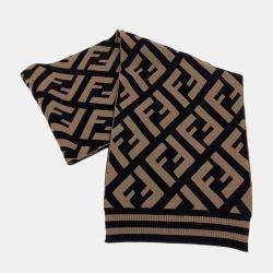 Pre Owned Fendi Black Brown Muffler