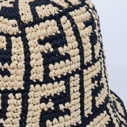 مملوكة مسبقًا Fendi Beige Black Cotton bucket hat
