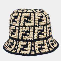 مملوكة مسبقًا Fendi Beige Black Cotton bucket hat