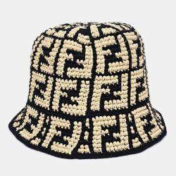 مملوكة مسبقًا Fendi Beige Black Cotton bucket hat
