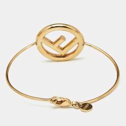 Pre Owned Fendi F is Fendi Gold Tone Bracelet S
