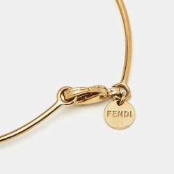 Pre Owned Fendi F is Fendi Gold Tone Bracelet S