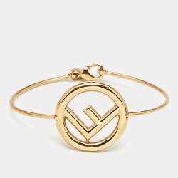 Pre Owned Fendi F is Fendi Gold Tone Bracelet S