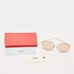 Pre Owned Fendi Peach/Rose Gold FF0451/F/S Oversized Sunglasses