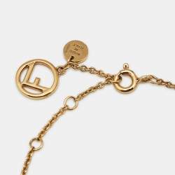 مملوكة مسبقًا Fendi  F is Fendi Crystals Gold Tone Bracelet