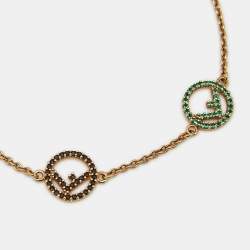 مملوكة مسبقًا Fendi  F is Fendi Crystals Gold Tone Bracelet