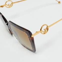 مملوكة مسبقًا نظارة شمسية فندي FF0410/S متدرجة هافانا مربعة الإطار