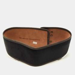 Pre Owned حزام فندي بنّي شعر العجل والجلد مقاس 65 سم