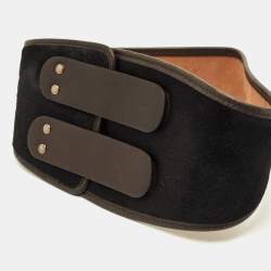 Pre Owned حزام فندي بنّي شعر العجل والجلد مقاس 65 سم