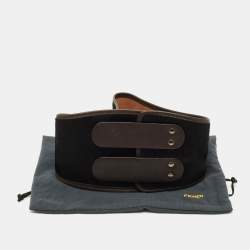 Pre Owned حزام فندي بنّي شعر العجل والجلد مقاس 65 سم