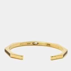 Pre Owned سوار فندي باجيت إيناميل ذهبي اللون مقاس كبير