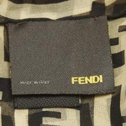 Pre Owned Fendi Brown Leopard Print Silk Scarf
