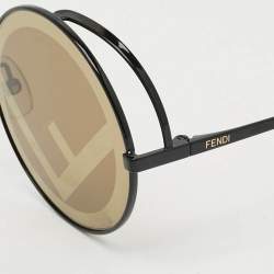 Pre Owned Fendi Brown/Black Zucca FF 0343/S Fendirama Round Sunglasses