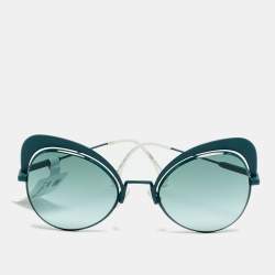 Pre Owned Fendi Green Gradient FF 0247/S Eyeshine Butterfly Sunglasses