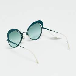 Pre Owned Fendi Green Gradient FF 0247/S Eyeshine Butterfly Sunglasses