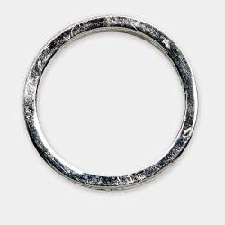Pre Owned Fendi F is Fendi Crystal Pavé Silver Tone Band Ring Size 50