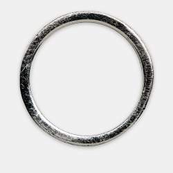 Pre Owned Fendi F is Fendi Crystal Pavé Silver Tone Band Ring Size 50