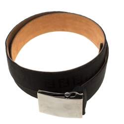 Fendi Black Zucchino Canvas Belt Size 95cm