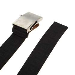 Fendi Black Zucchino Canvas Belt Size 95cm