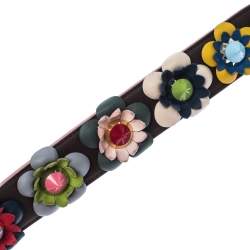 Fendi Multicolor Flowerland Leather Strap You Shoulder Strap
