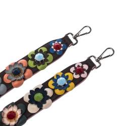 Fendi Multicolor Flowerland Leather Strap You Shoulder Strap