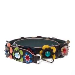 Fendi Multicolor Flowerland Leather Strap You Shoulder Strap