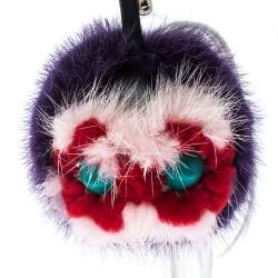 Pre Owned Fendi Multicolor Fur and Leather Mawhawk Monster Bag Charm 