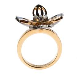 مملوكة مسبقًا Fendi Two Tone Floral Ring M