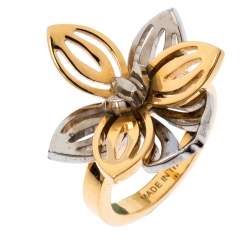 مملوكة مسبقًا Fendi Two Tone Floral Ring M