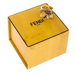مملوكة مسبقًا Fendi Two Tone Floral Ring M