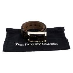 Fendi Brown Zucca Canvas FF Buckle Belt 90CM