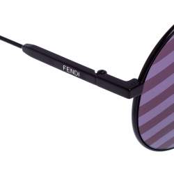 مملوكة مسبقًا نظارة شمسية فندي مستديرة مموجة ملونة بنفسجية