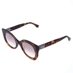 Pre Owned Fendi Brown Tortoise FF 0265/S Peekaboo Sunglasses