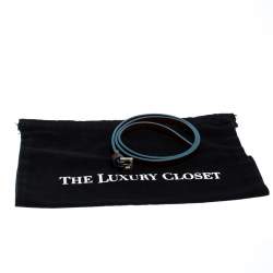 Pre Owned Fendi Brown/Blue Leather Slim Buckle Belt 85CM