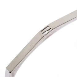 Fendi Baguette Silver Tone Open Cuff Bracelet