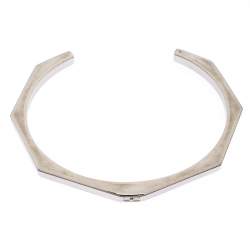 Fendi Baguette Silver Tone Open Cuff Bracelet