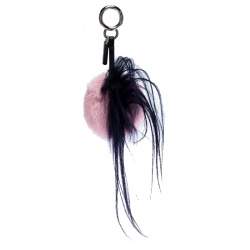 Pre Owned Fendi Multicolor Mink Fur Crystal Embellished Bag Charm