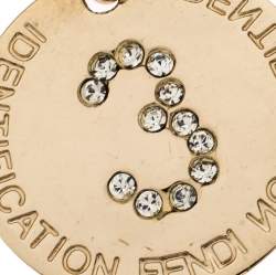 Pre Owned Fendi Crystal Embedded Identification Silver Tone Pendant Charm