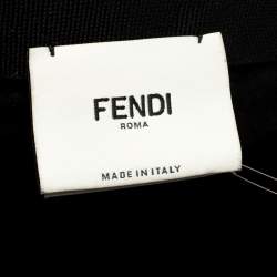 Pre Owned Fendi Black Wool Fox Fur Trim Baseball Cap M