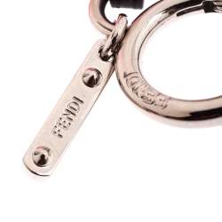Pre Owned Fendi Multicolor Fur And Leather Mini Karlito Silver Tone Bag Charm