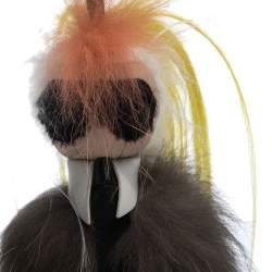 Pre Owned Fendi Multicolor Mink Fur Mini Karlito Bag Charm