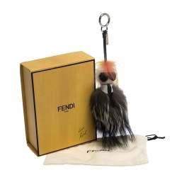 Pre Owned Fendi Multicolor Mink Fur Mini Karlito Bag Charm