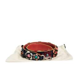 Pre Owned Fendi Multicolor Leather Floral Applique Interchangeable Shoulder Strap