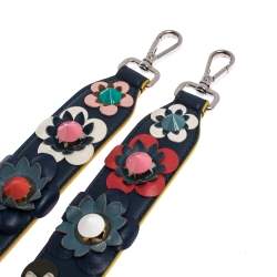 Pre Owned Fendi Multicolor Leather Floral Applique Interchangeable Shoulder Strap